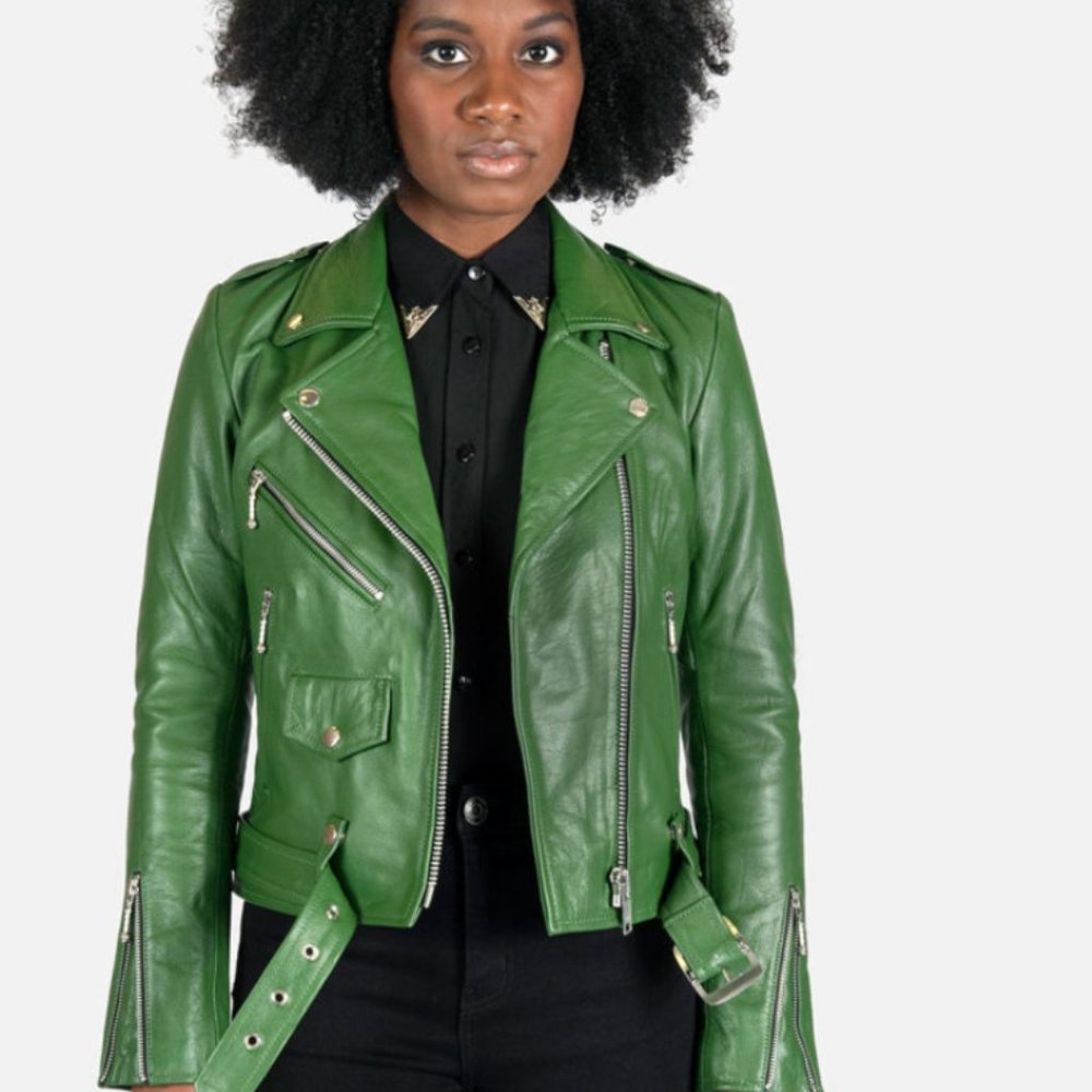 COMMANDO – CACTUS GREEN LEATHER JACKET -- Straight to Hell Apparel- Size Small